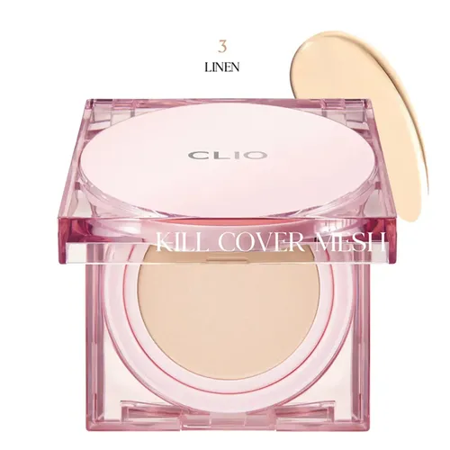 Phấn Nước Cushion Clio Kill Cover Mesh Glow SPF 50+, PA++++ Tone Linen 15g x 2 (Kèm Lõi)