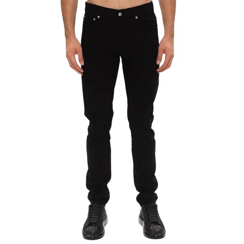 Quần Jean Nam Alexander McQueen Jeans With Patch QPY49 1000 Màu Đen Size 46