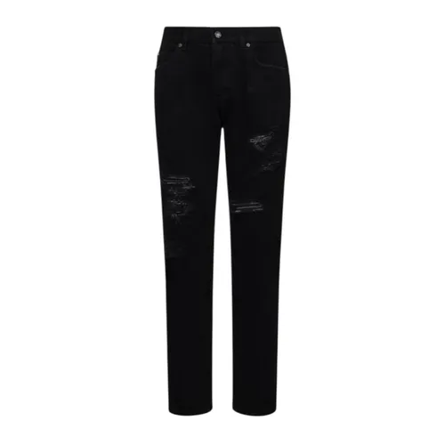 Quần Jean Nam Dolce & Gabbana D&G Distressed Denim Pants Black Dáng Regular GYJCCD G8LL3 S9001 Màu Đen Size 44