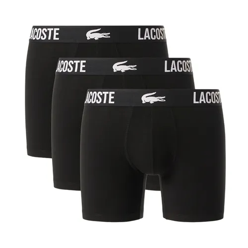 Set 3 Quần Lót Nam Lacoste 3-Pack Cotton Boxer Briefs 6H2485 031 Màu Đen Size S