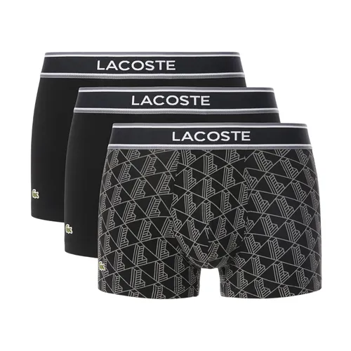 Set 3 Quần Lót Nam Lacoste 3-Pack Monogram Trunks 5H4970 031 Màu Đen Size S