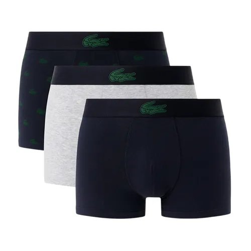 Set 3 Quần Lót Nam Lacoste 3-Pack Stretch Cotton Trunks 5H5154 I90 Màu Xanh Xám Size S