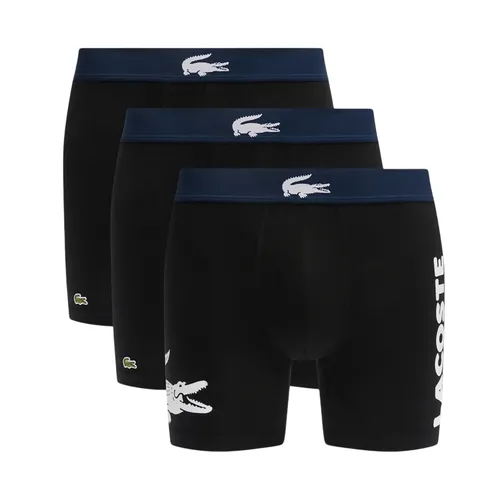 Set 3 Quần Lót Nam Lacoste 3-Pack Stretch Cotton Trunks 6H1295 9DI Màu Đen Size S