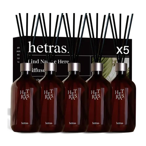 Set 5 Chai Tinh Dầu Nước Hoa Khuếch Tán Hương Thơm Hetras Black Set