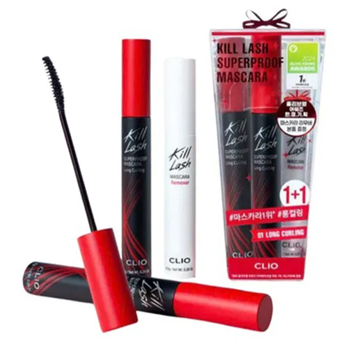 Set Chuốt Mi Mascara Clio Kill Lash Superproof 7g x 2 Và Tẩy Trang Lash Remover 8.5g