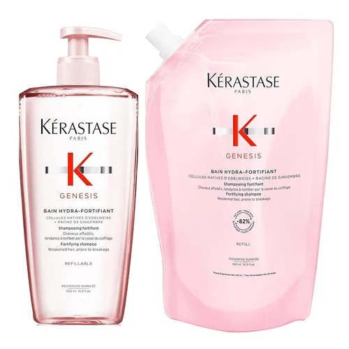 Set Dầu Gội Kérastase Genesis Bain Hydra-Fortifiant 500ml Và Túi Refill 500ml