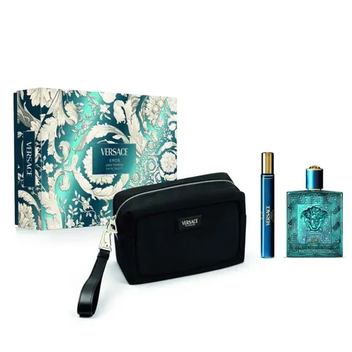 Set Nước Hoa Nam Versace Eros Eau De Toilette Limited (100ml + Mini 10ml + Túi Black Trousse)