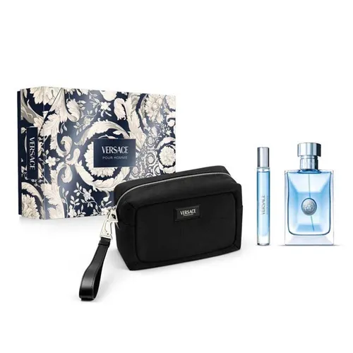 Set Nước Hoa Nam Versace Gift Set 3pcs Limited (100ml + Mini 10ml + Versace Black Trousse)