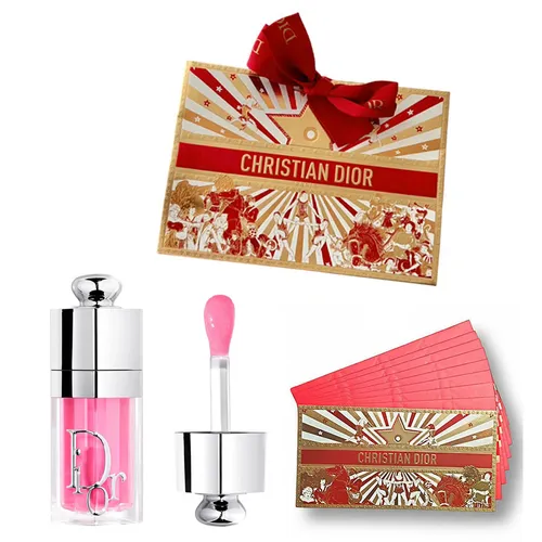 Set Son Dưỡng Dior Addict Lip Glow Oil 007 Raspberry Màu Hồng Dâu + 8 Bao Lì Xì Dior + Túi Giấy