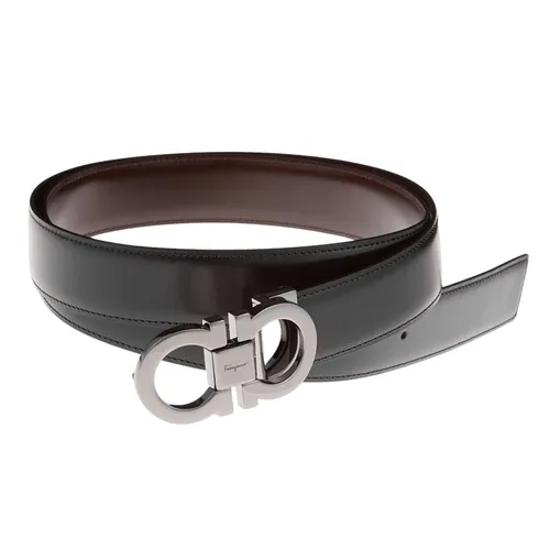Thắt Lưng Hai Mặt Cho Nam Salvatore Ferragamo Double Gancini Reversible Leather Belt Bản 3.5cm Màu Đen Size 100