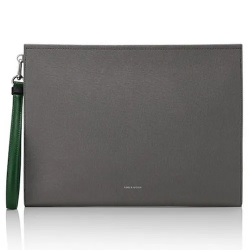 Túi Cầm Tay Nam Find Kapoor Clutch 32 Saffiano Gray Màu Xám