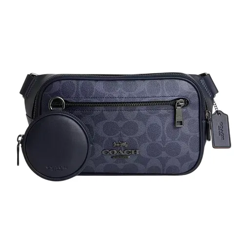 Túi Đeo Chéo Nam Coach Elias Belt Bag In Signature Denim CU551 Màu Xanh Navy