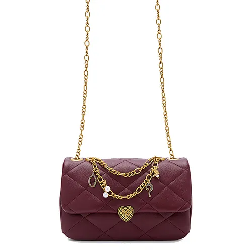 Túi Đeo Chéo Nữ Lyn Casey M Crossbody Bag - Dark Red L26CBWA093 Màu Đỏ Mận