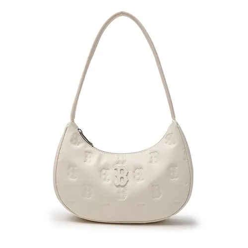 Túi Đeo Vai MLB Embo Monogram Boston Red Sox Hobo Bag 3ABQS024N-43CRD Màu Kem