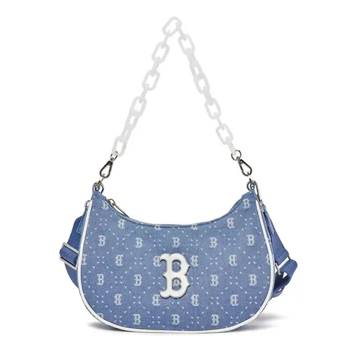 Túi Đeo Vai MLB Hobo Diamond Monogram Denim Boston Red Sox Shoulder Bag 3ABQS023N-43SBL Màu Xanh Nhạt