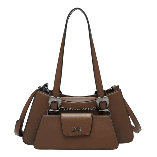 Túi Đeo Vai Nữ Lyn Safari Shoulder Bag L26CBWA102 Dark Brown Màu Nâu Đậm