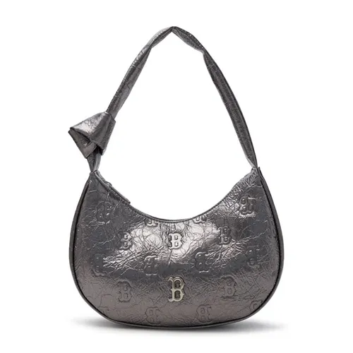 Túi Đeo Vai Nữ MLB Korea Classic Mono Crack Embo Hobo Bag Boston Red Sox Grey 3ABQMV25N-43GRS Màu Xám Đậm