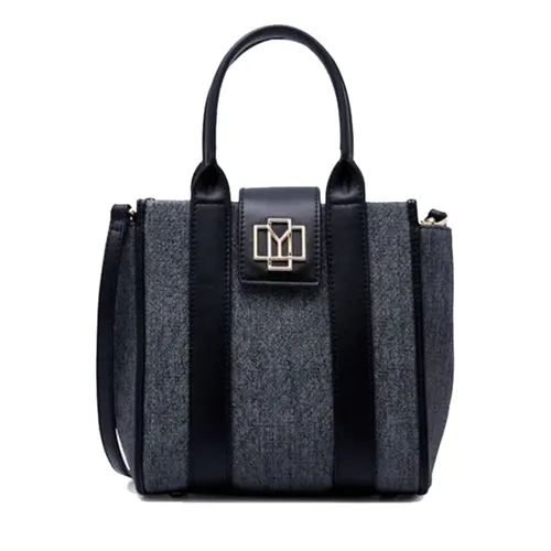 Túi Tote Nữ Lyn Berlyn Book Bag Black Variation 2 L26CBWB004 Màu Đen Xám