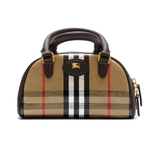 Túi Xách Tay Nữ Burberry BBR Mini Highlands Bowling Bag​ Màu Be