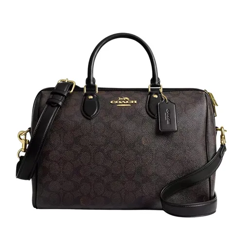 Túi Xách Tay Nữ Coach Rowan Large Satchel Bag In Signature Canvas CV959 Màu Nâu