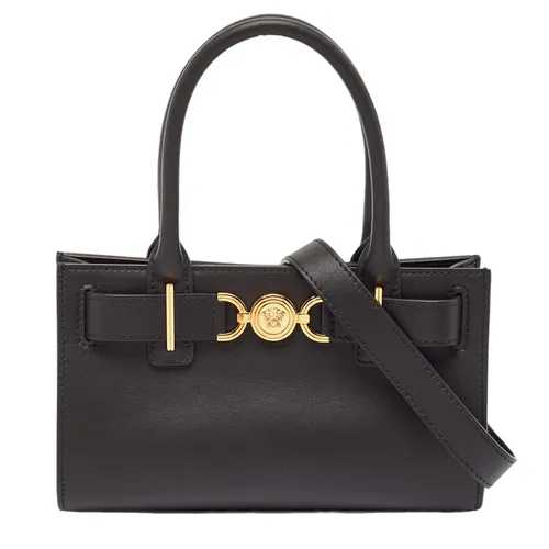 Túi Xách Tay Nữ Versace Black Leather Small Medusa 95 Tote Màu Đen