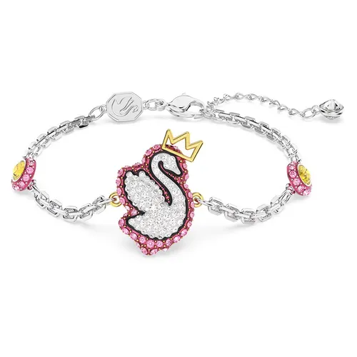 Vòng Đeo Tay Nữ Swarovski Pop Swan Bracelet, Swan, Pink, Rhodium Plated 5650188 Màu Hồng Bạc