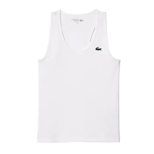 Áo Ba Lỗ Nữ Lacoste Ultra Dry Rib Knit Sport Tank Top TF4874 001 Màu Trắng Size 34