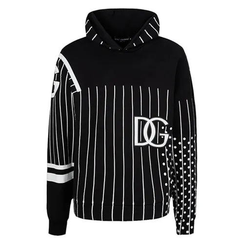 Áo Hoodie Nam Dolce & Gabbana D&G Black Printed Technical G9UP0T G7C9V S9000 Màu Đen Size 46