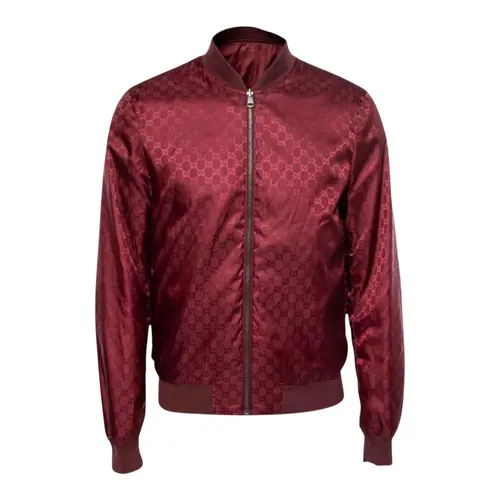 Áo Khoác Nam Gucci Double-sided Logo Monogram In Dark Red 406011 Z9687 6369 Màu Đỏ Size 46