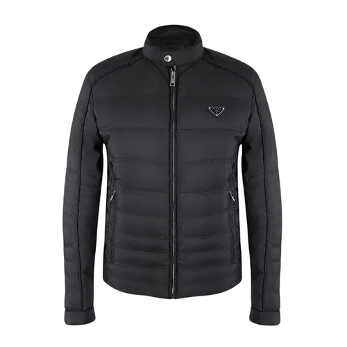 Áo Khoác Nam Prada Logo-Plaque Padded Jacket In Black Polyester - SGH068 R232 1060 Màu Đen Size 46