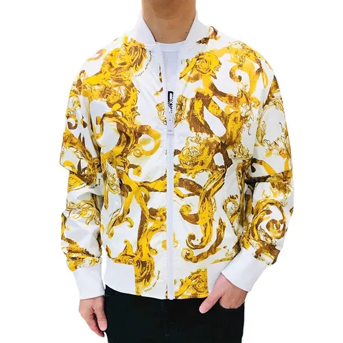 Áo Khoác Nam Versace 76GAS407 Màu Vàng Phối Trắng Size 46