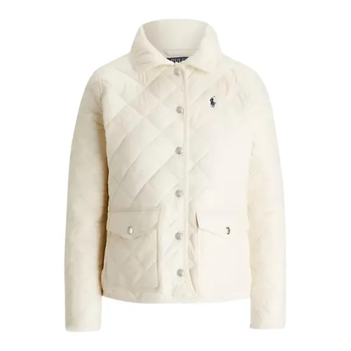 Áo Khoác Nữ Ralph Lauren Quilted Barn Jacket With Logo In Cream 211839410005 Màu Trắng Kem Size M