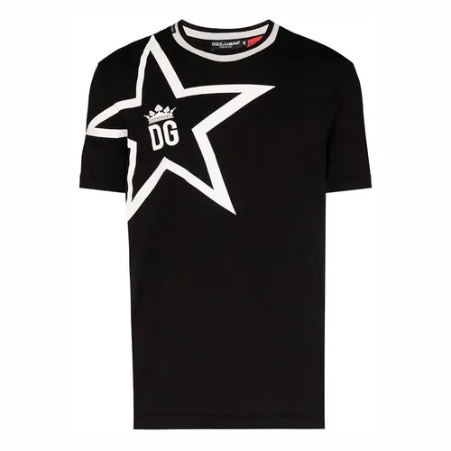 Áo Phông Nam Dolce & Gabbana D&G Black Cotton King G8KD0T Tshirt Màu Đen Size 46