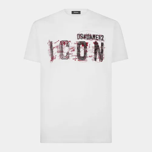 Áo Phông Nam Dsquared2 Be Icon Cotton S79GC0084 Tshirt Màu Trắng Size M