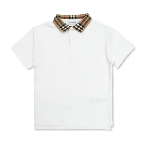 Áo Polo Trẻ Em Burberry White Cotton Polo 8105571 Màu Trắng Size 6Y