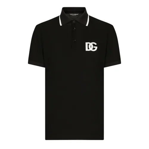Áo Polo Nam Dolce & Gabbana D&G In Black With Logo DG Embroidery G8OL0Z FU7EN Màu Đen Size 44