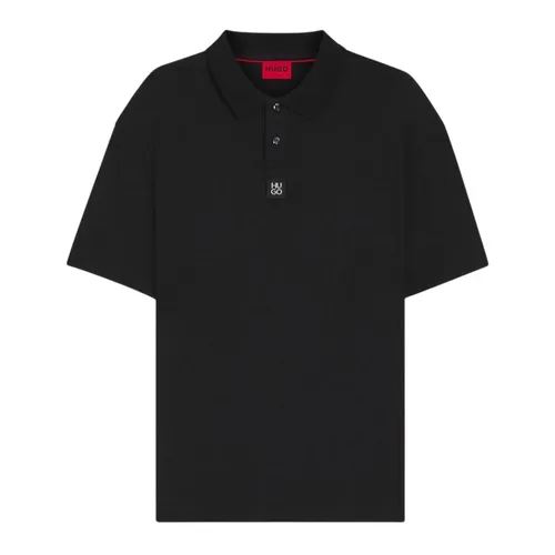 Áo Polo Nam Hugo Boss Stacked-logo Interlock Cotton In Navy 50517638 10261766 01 418 Màu Xanh Đen Size S