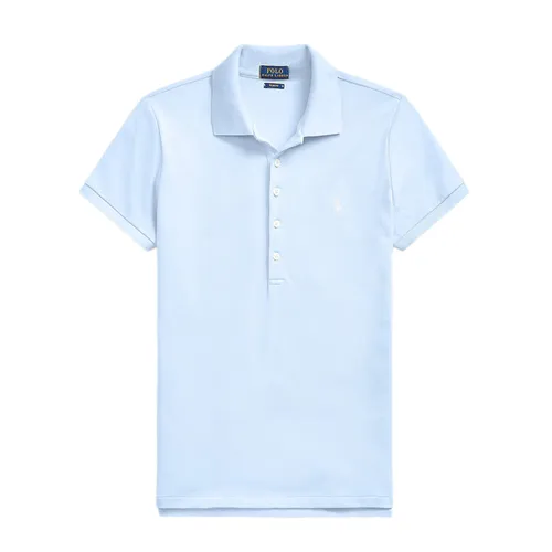 Áo Polo Nữ Ralph Lauren Slim Short Sleeve 211870245023 Màu Xanh Da Trời Size XS