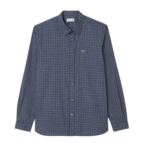 Áo Sơ Mi Dài Tay Nam Lacoste Men's Regular Fit Plaid Flannel Shirt CH5093 - HHW Màu Xanh Navy Size 37
