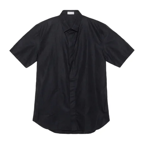 Áo Sơ Mi Nam Dior Black Short Sleeve Shirt With Black Bee Embroidery 733C510B1581 Màu Đen Size 38