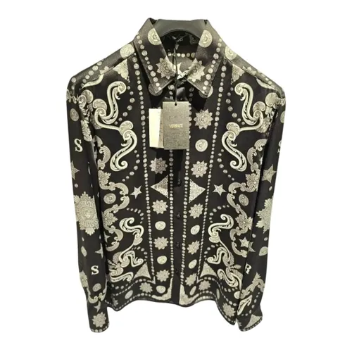 Áo Sơ Mi Nam Versace Long-sleeved Black With Baroque And Medallions 1008274 1A15969 5B050 Màu Đen Size 46