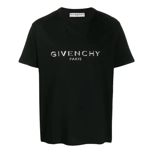 Áo Thun Nam Givenchy Black T-Shirt With White Lettering BM70WV3002 001 Màu Đen Size XS