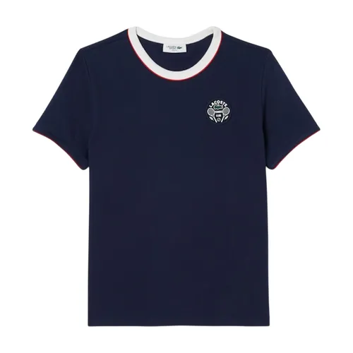 Áo Thun Nữ Lacoste Women's Ultra Dry Tennis Heritage Badge T-Shirt TF8640 HHW Màu Xanh Navy Size 34