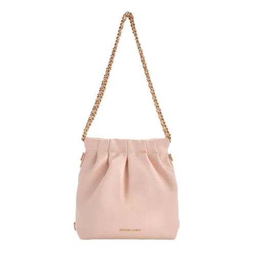 Balo Nữ Charles & Keith CNK Duo Chain-Handle Two-Way Backpack Soft Pink CK2-60782390 Màu Hồng