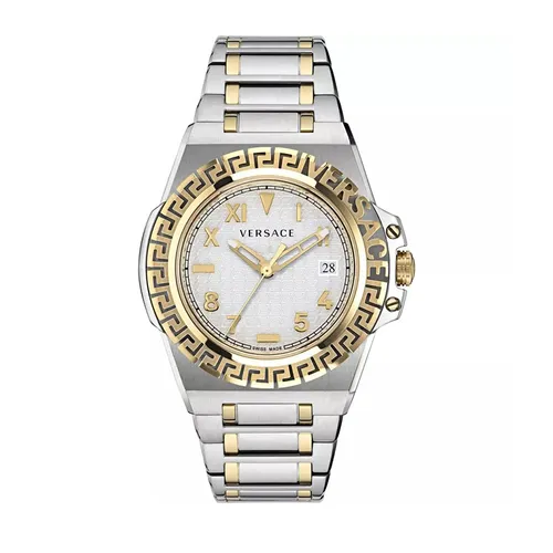 Đồng Hồ Nam Versace Greca Reaction 44mm VE3I00422 Màu Bạc Vàng