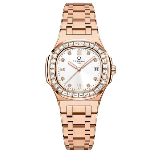 Đồng Hồ Nữ Carnival 8160L2-VH-T Màu Trắng/ Vàng Hồng