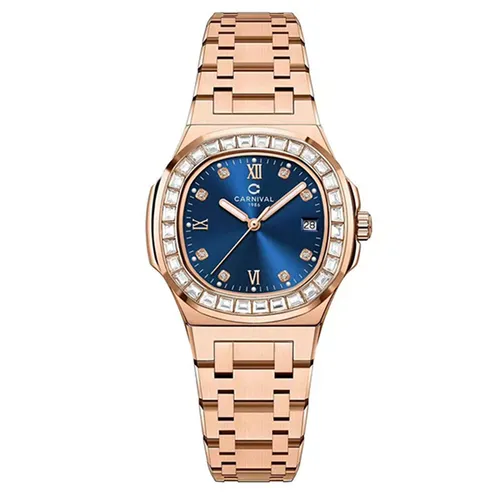 Đồng Hồ Nữ Carnival 8160L2-VH-X Màu Xanh/ Vàng Hồng
