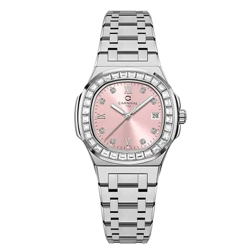 Đồng Hồ Nữ Carnival Quartz 8160L2-VT-H Màu Bạc Phối Hồng