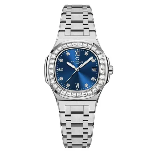 Đồng Hồ Nữ Carnival Quartz 8160L2-VT-X Màu Bạc Phối Xanh