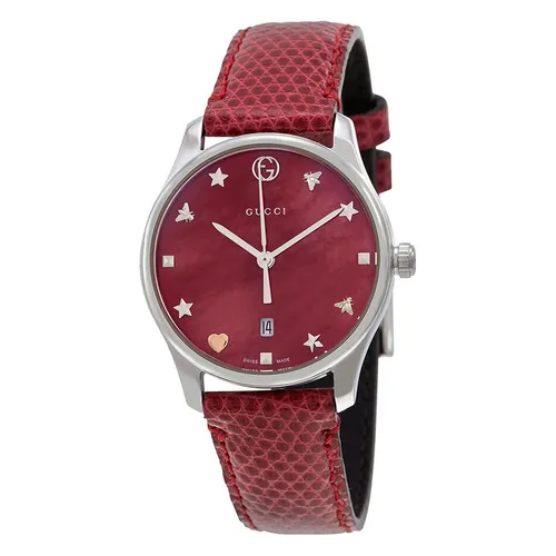 Đồng Hồ Nữ Gucci G-Timeless Red Mother Of Pearl Dial Ladies Watch Màu Đỏ